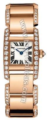 Cartier Tankissime Diamond 18kt Rose Gold Ladies Watch WE7002MR