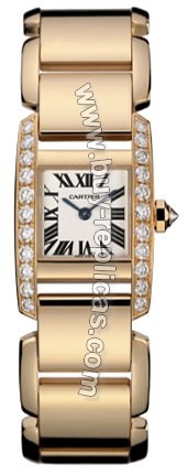 Cartier Tankissime Diamond 18kt Rose Gold Ladies Watch WE70028H