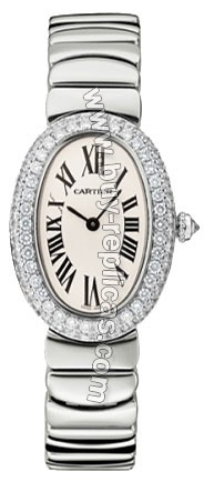 Cartier Baignoire 1920 Diamond 18kt White Gold Ladies Watch WB5097W2