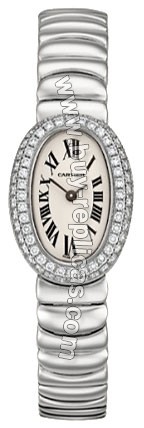 Cartier Baignoire Diamond 18kt White Gold Mini Ladies Watch WB5095W2