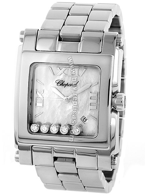 Chopard Happy Sport Square Mother of Pearl Ladies Watch 28/8467