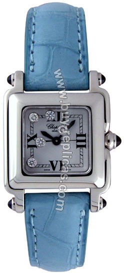 Chopard Happy Sport Diamond Steel Blue Ladies Watch 27/8892-23