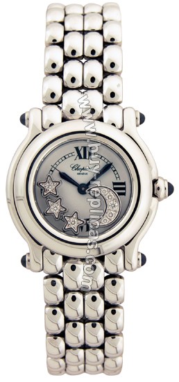 Chopard Happy Sport Diamond Moon/Stars Steel Mother-of-pearl Ladies Watch 27/8250-23