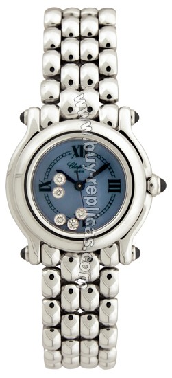 Chopard Happy Sport Diamond Steel Blue Ladies Watch 27/8250-23