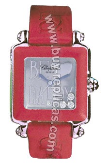 Chopard Happy Sport Diamond Steel Red Rubber Ladies Watch 27/8896-402