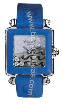 Chopard Happy Sport Diamond Steel Blue Rubber Ladies Watch 27/8896-403