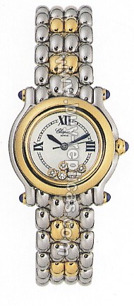 Chopard Happy Sport Diamond 18kt Yellow Gold And Steel Ladies Watch 27/8256-23