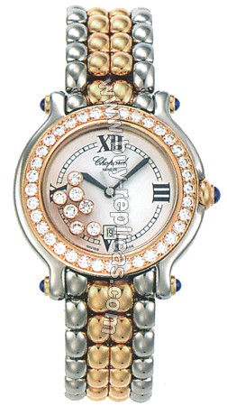 Chopard Happy Sport Diamond 18kt Yellow Gold And Steel Ladies Watch 27/8237-23/11