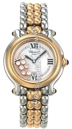 Chopard Happy Sport Diamond 18kt Yellow Gold And Steel Ladies Watch 27/8237-23