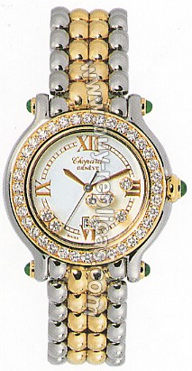 Chopard Happy Sport Diamond 18kt Yellow Gold And Steel Ladies Watch 27/8237-22/11