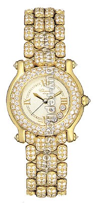 Chopard Happy Sport Diamond 18kt Yellow Gold Ladies Watch 27/6194-20