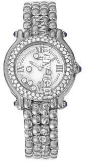 Chopard Happy Sport Diamond 18kt White Gold Ladies Watch 27/6145-23