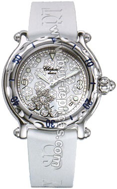 Chopard Happy Sport Diamond Snowflake Steel White Ladies Watch 28/8948