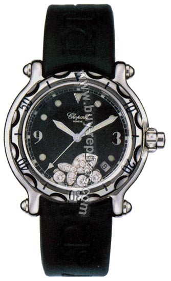 Chopard Happy Beach Diamond Fish Steel Black Unisex Watch 28/8347-8