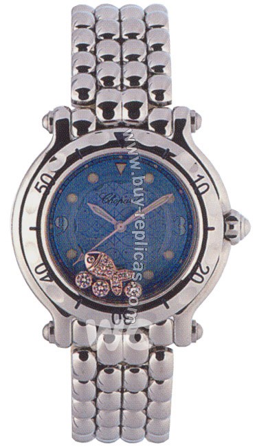 Chopard Happy Beach Diamond Fish Steel Blue Ladies Watch 27/8925