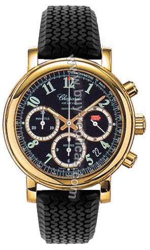 Chopard Mille Miglia 18kt Yellow Gold Black Rubber Chronograph Mens Watch 16/1250-99