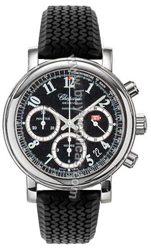 Chopard Mille Miglia 18kt White Gold Black Rubber Chronograph Mens Watch 16/1250-99