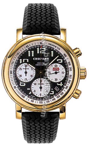 Chopard Mille Miglia 18kt Yellow Gold Black Rubber Chronograph Mens Watch 16/1251