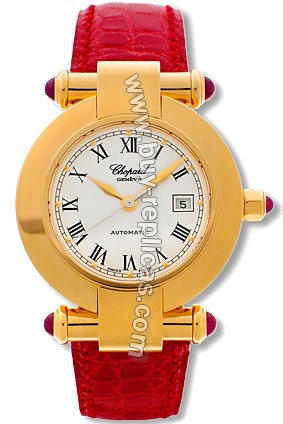 Chopard Imperiale 18kt Yellow Gold Red Leather Ladies Watch 38/3173-21