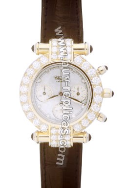 Chopard Imperiale Diamond 18kt Yellow Gold Mother-of-pearl Chronograph Ladies Watch 38/3168-23