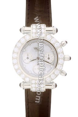 Chopard Imperiale Diamond 18kt White Gold Mother-of-pearl Chronograph Ladies Watch 38/3168-23