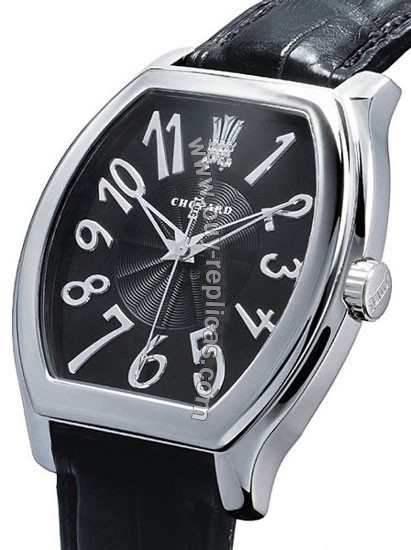 Chopard LUC 18kt White Gold Black Mens Watch 16/2235