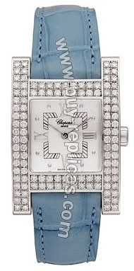 Chopard H Diamond 18kt White Gold Blue Ladies Watch 13/6818