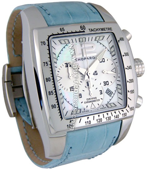 Chopard Miglia Tycoon Steel Blue Chronograph Mens Watch 16/8961