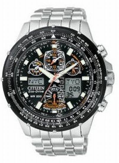 Citizen Skyhawk AT Stainless Steel Chronograph Atomic Mens Watch JY0000-53E