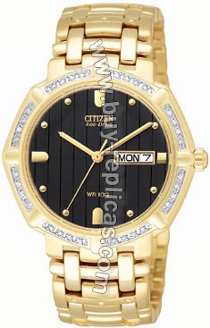 Citizen J-Class Diamond Gold-Tone Mens Watch BM8342-54E