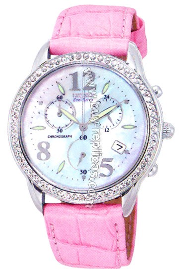 Citizen Fashion Strap Eco-Drive Chronograph Womens Watch FA2010-14D