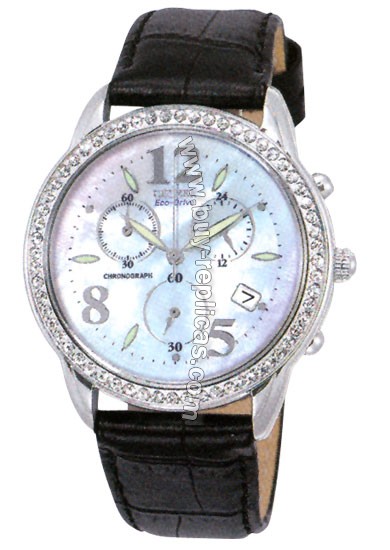 Citizen Fashion Strap Eco-Drive Chronograph Womens Watch FA2010-06D