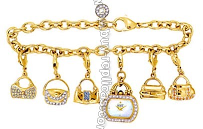 Citizen Silhouette Gold-Tone Charm Bracelet Eco-Drive Womens Purses Watch EG2312-65D