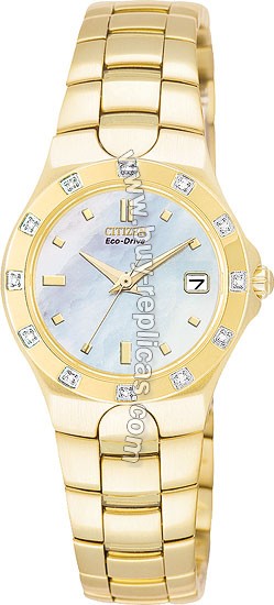 Citizen Corso Diamond Gold-Tone Steel Ladies Watch EW0732-59D