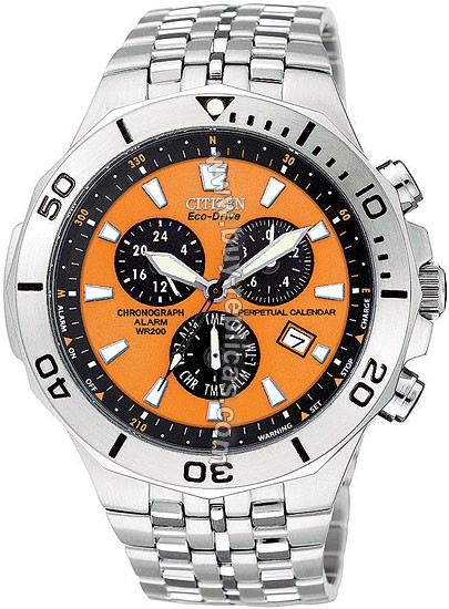 Citizen Perpetual Calendar Steel Orange Mens Watch BL5280-52X