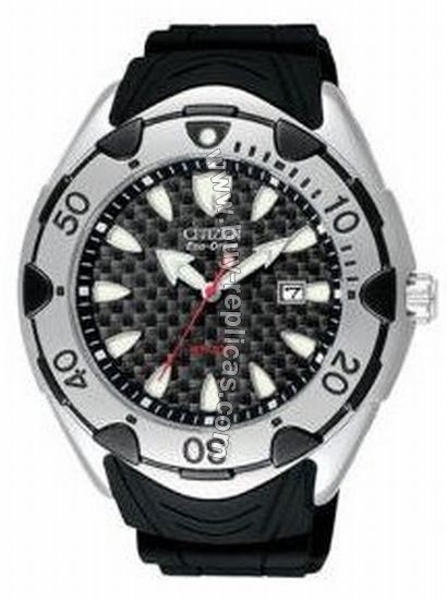 Citizen Eco-Drive Professional Diver Black Carbon Titanium Mens Watch BN002007E