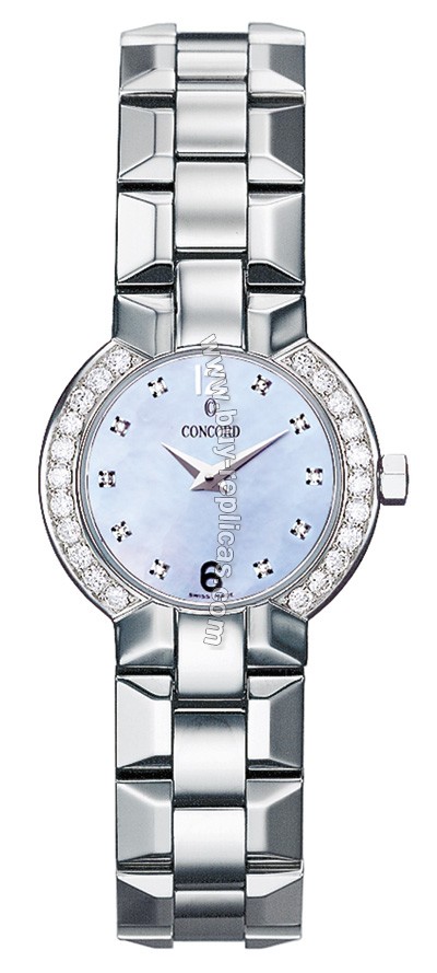 Concord La Scala Diamond Blue Mother-of-pearl Steel Ladies Watch 0309743