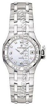 Concord Saratoga Diamond Mother-of-Pearl Steel Mini Ladies Watch 0310472