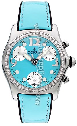 Corum Bubble Diamond Steel Turquoise Ladies Watch 196-151-47-F167-FH30S