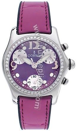 Corum Bubble Diamond Steel Purple Ladies Watch 196-151-47-F166-FW30S