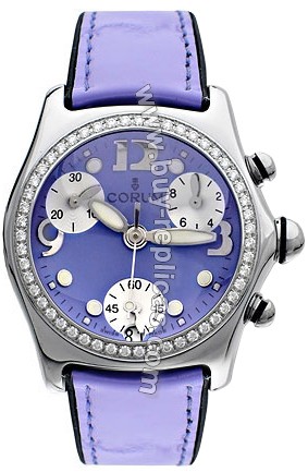 Corum Bubble Diamond Steel Purple Ladies Watch 196-151-47-F170-FK30S