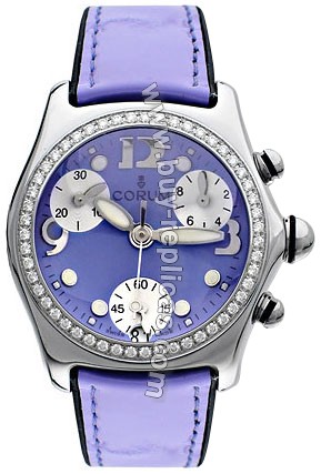 Corum Bubble Diamond Steel Purple Ladies Watch 196-151-47-F170-FK30R