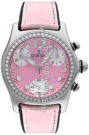 Corum Bubble Diamond Steel Pink Ladies Watch 196-151-47-F168-FP30R