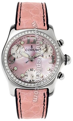 Corum Bubble Diamond Steel Pink Ladies Watch 196-151-47-0F08-PN96S