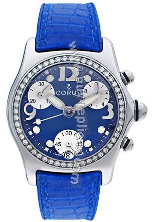 Corum Bubble Diamond Steel Blue Ladies Watch 196-151-47-0F03-FB30S