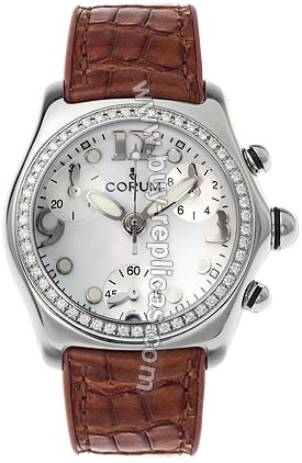 Corum Bubble Diamond Steel Brown Ladies Watch 196-151-47-0F02-EB30R