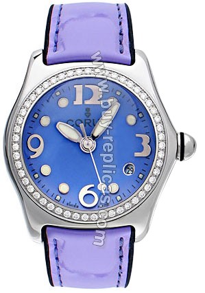 Corum Bubble Diamond Steel Purple Ladies Watch 039-151-47-F170-FK30R