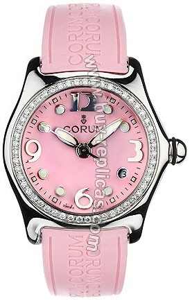 Corum Bubble Diamond Steel Pink Ladies Watch 039-151-47-F168-FP30R