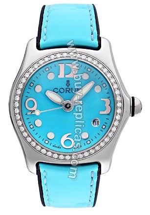 Corum Bubble Diamond Steel Blue Ladies Watch 039-151-47-F167-FH30R