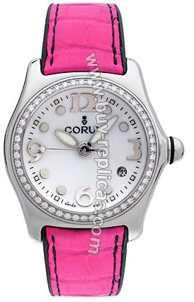 Corum Bubble Diamond Steel Pink Ladies Watch 039-151-47-0F18-EB30S